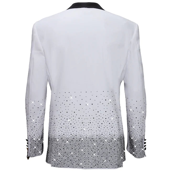 Barocco SB436-W White & Black Rhinestone Blazer