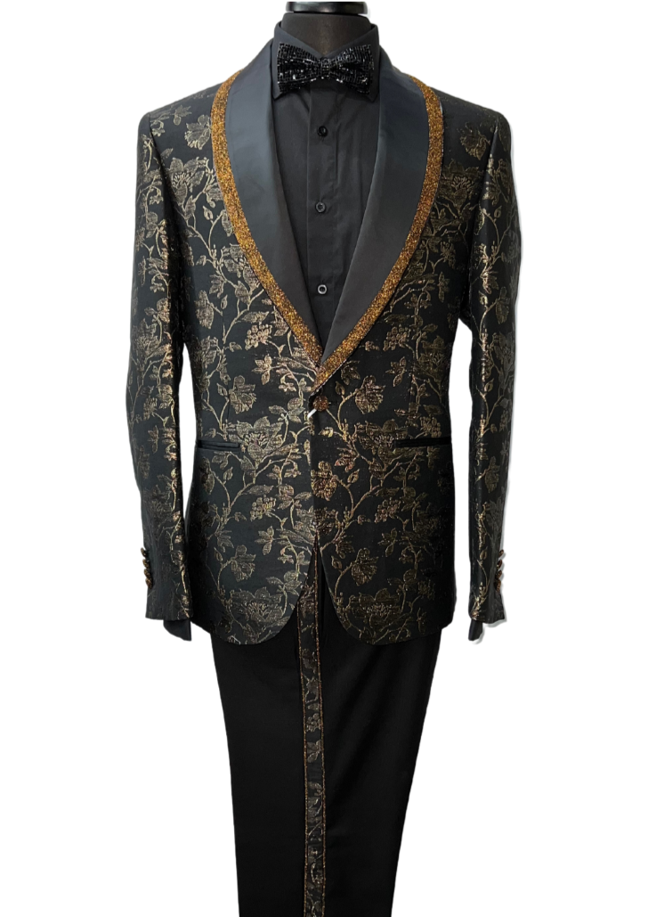 Biarelli Black & Copper Formal Suit