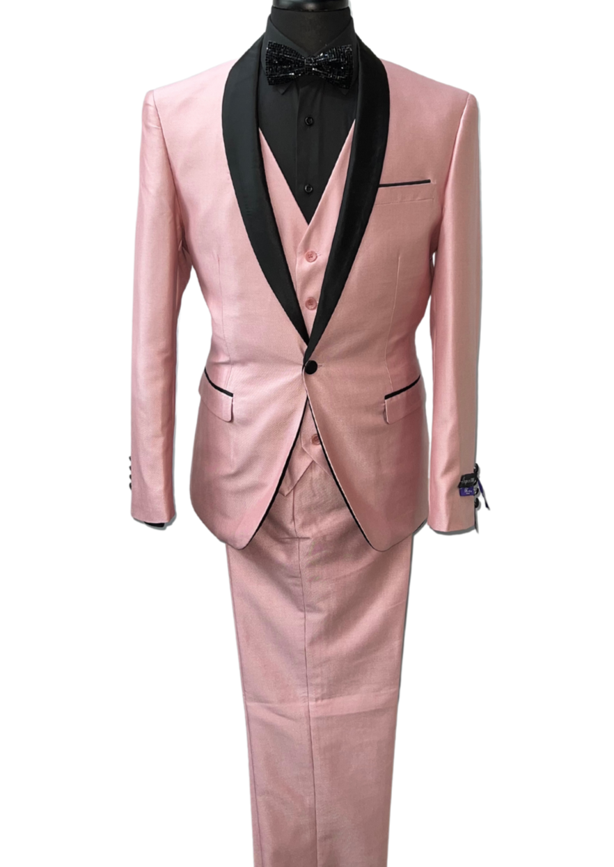 Retro Paris Pink & Black 3-Piece Suit
