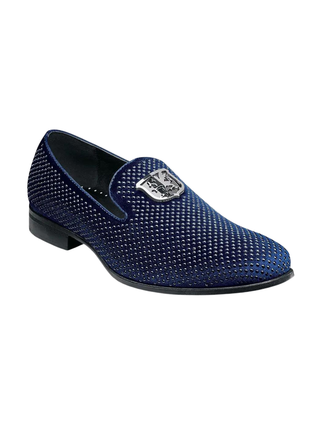 Stacy Adams Navy Swagger Studded Slip On Loafer