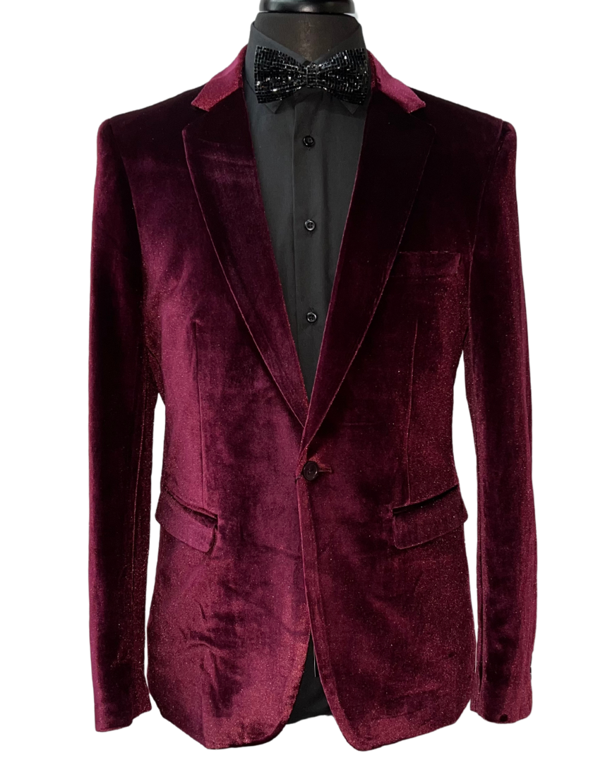 Cielo Beautiful Burgundy Velvet Blazer 