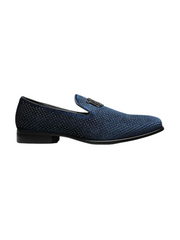 Stacy Adams Navy Swagger Studded Slip On Loafer