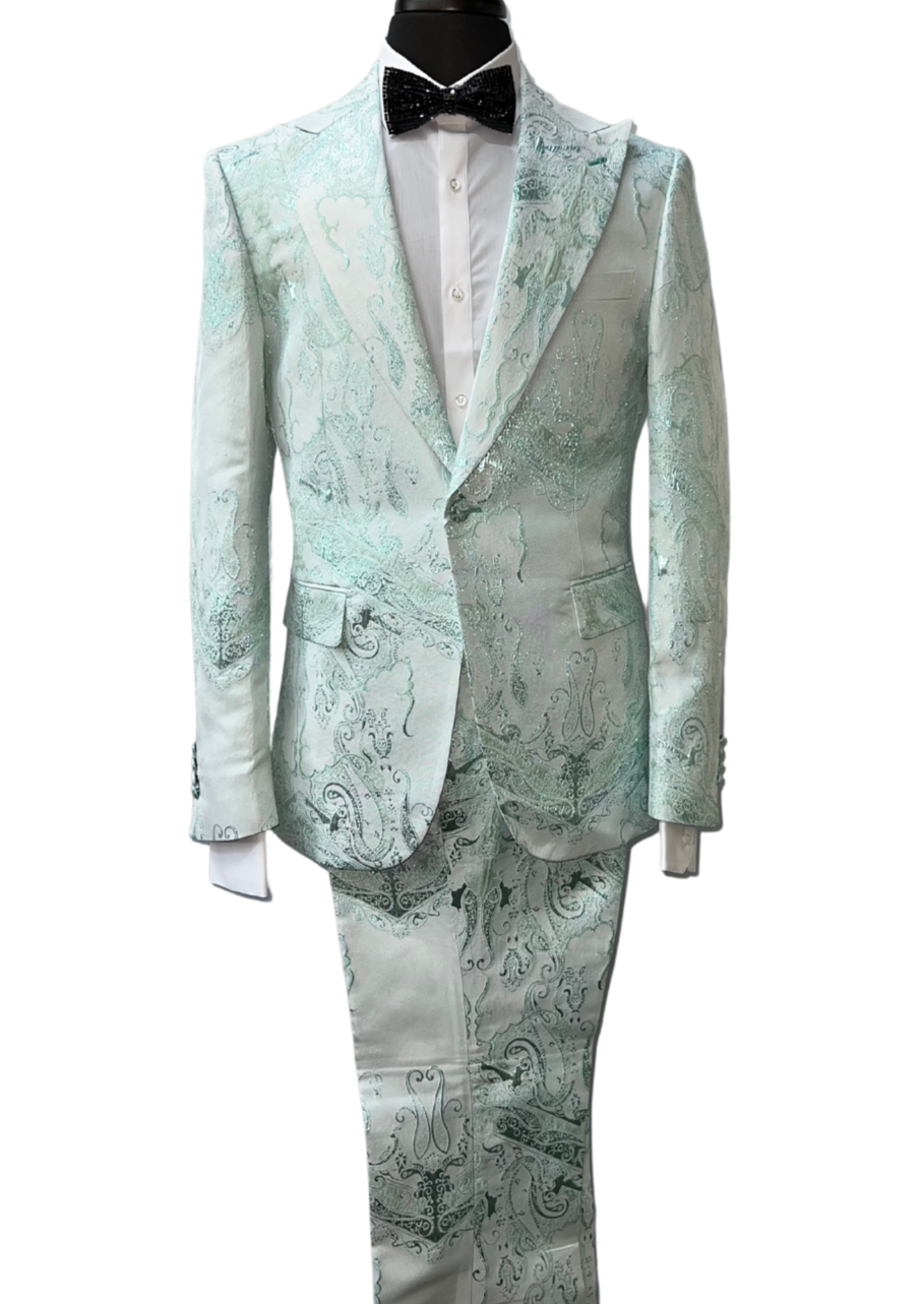 Biarelli Mint Flora Print Suit