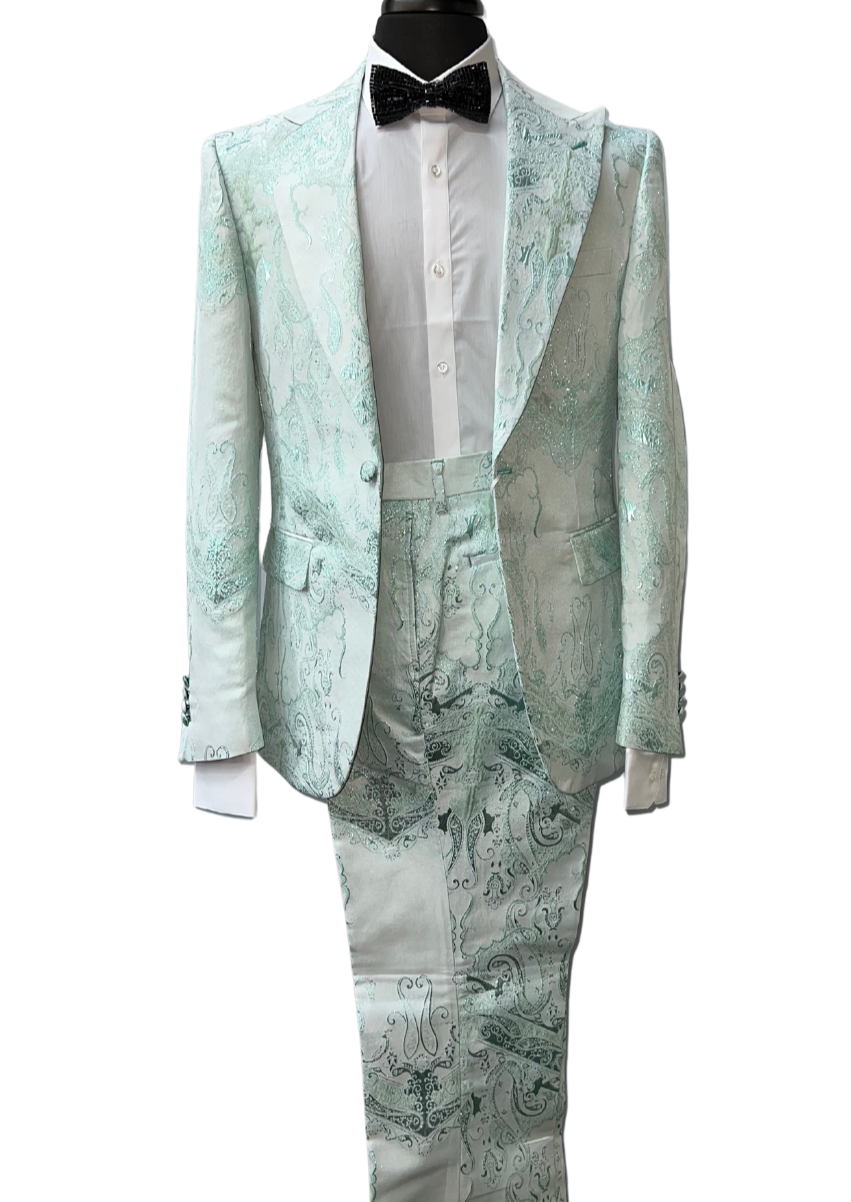 Biarelli Mint Flora Print Suit