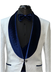 Quesste Navy Blue & White Turkish Suit