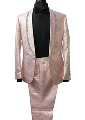 Biarelli Light Pink Embellished Formal Blazer