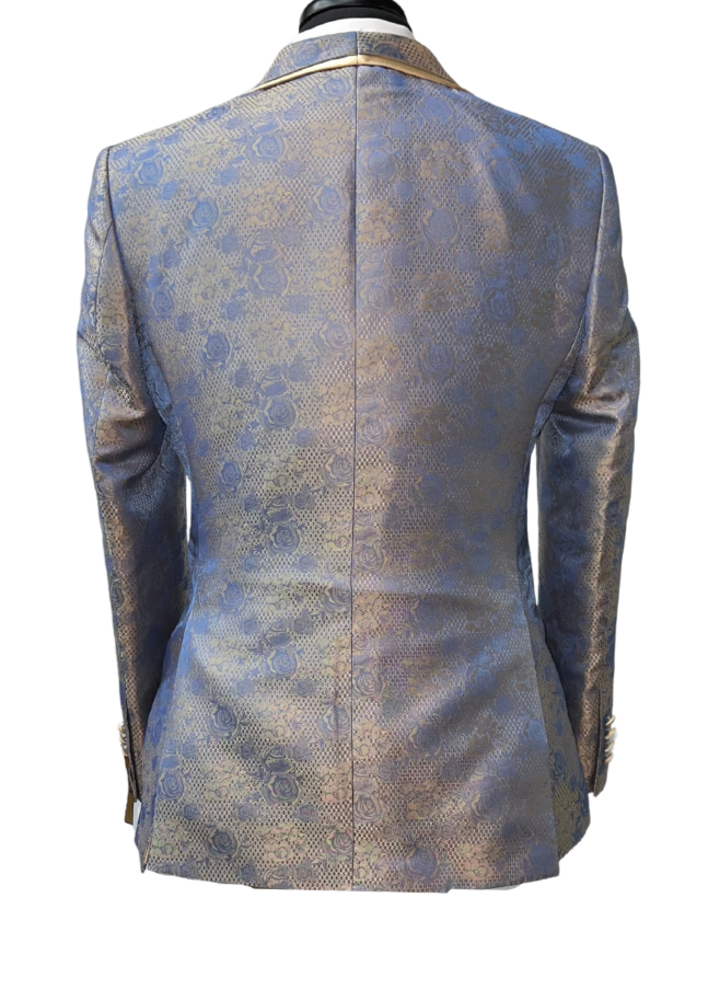 Quesste Sky Blue & Champagne Turkish Suit