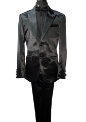 Barabas Black Satin Formal Suit