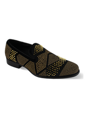 After Midnight Black & Gold Velvet Formal Loafer  