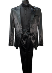 Barabas Black Satin Formal Suit