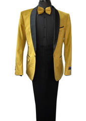 Retro Paris Yellow & Black Velvet Suit