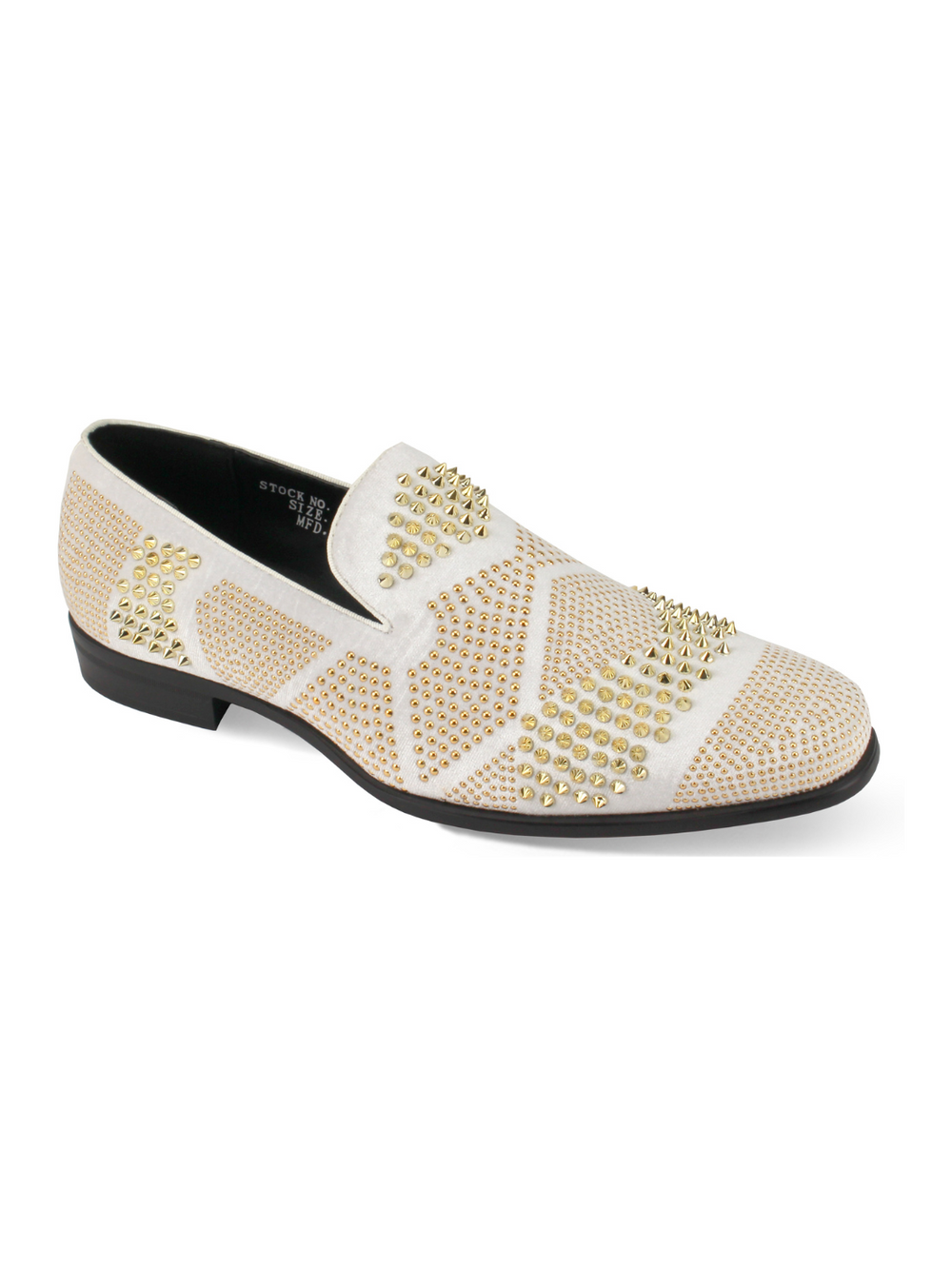 After Midnight White & Gold Velvet Formal Loafer  