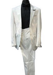 Barabas White Satin Formal Suit