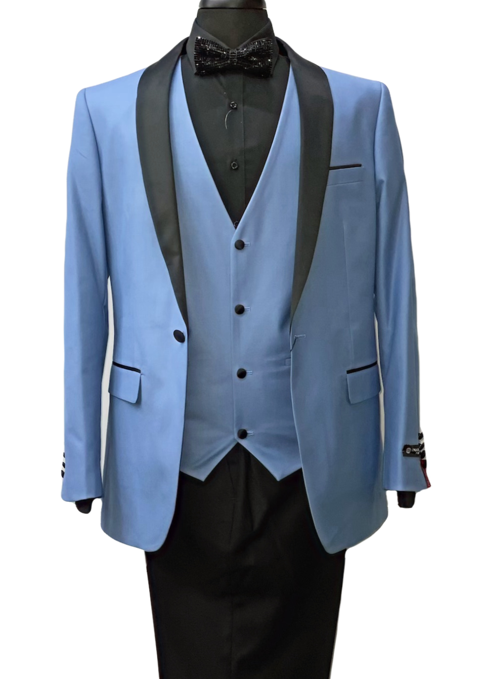 Imani Uomo Blue & Black Contrasting Suit