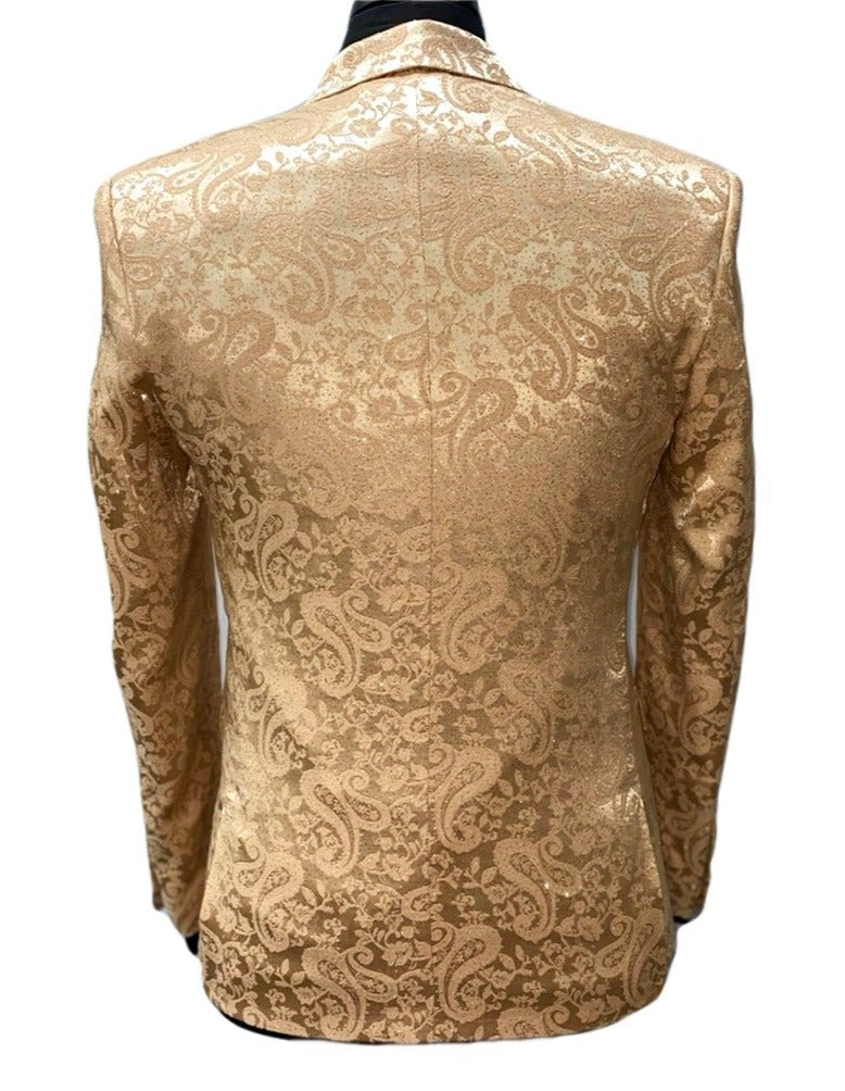 Blu Martini Paisley Glitter Gold Suit