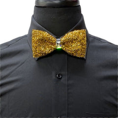 Gold Embellished Rhinestone Bow-Tie