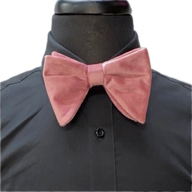 Dusty Rose Velvet Long Bow-Tie & Pocket Square