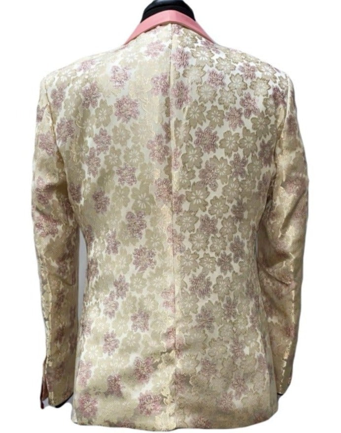 Tazzio Rose Shiny floral Print Design Blazer