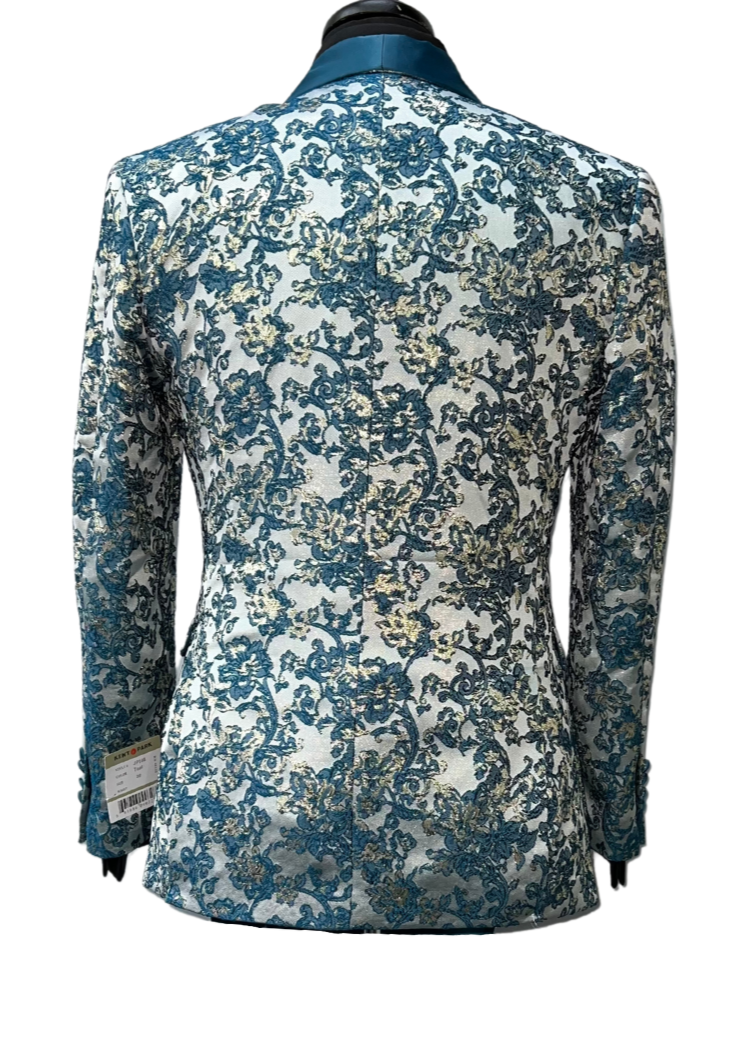 Kent & Park 3-Piece Teal Tuxedo Style Suit