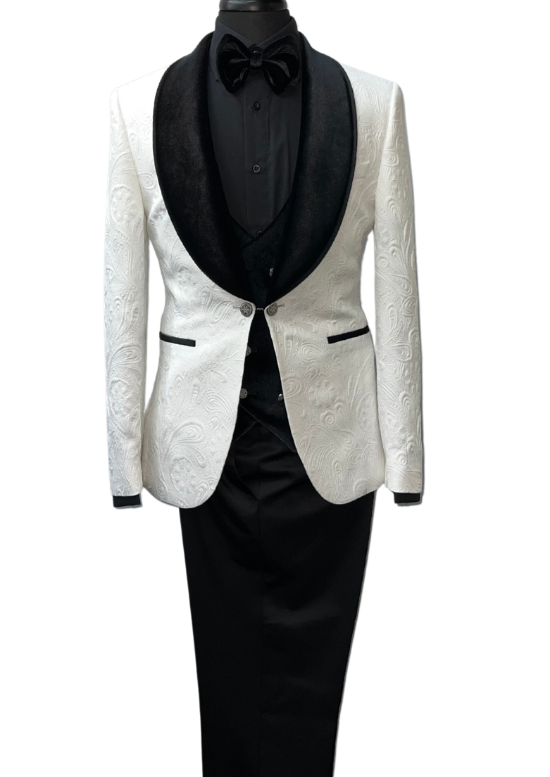 Quesste White & Black Turkish Suit 