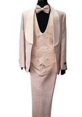 Tazzio Blush Floral Embossed Pattern Suit