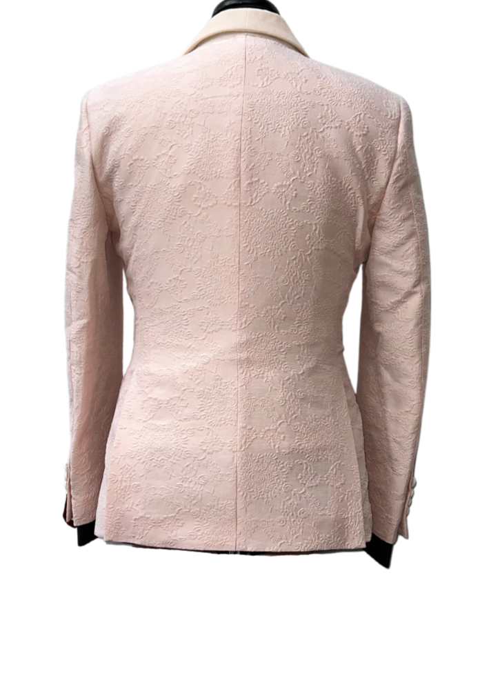 Tazzio Blush Floral Embossed Pattern Suit