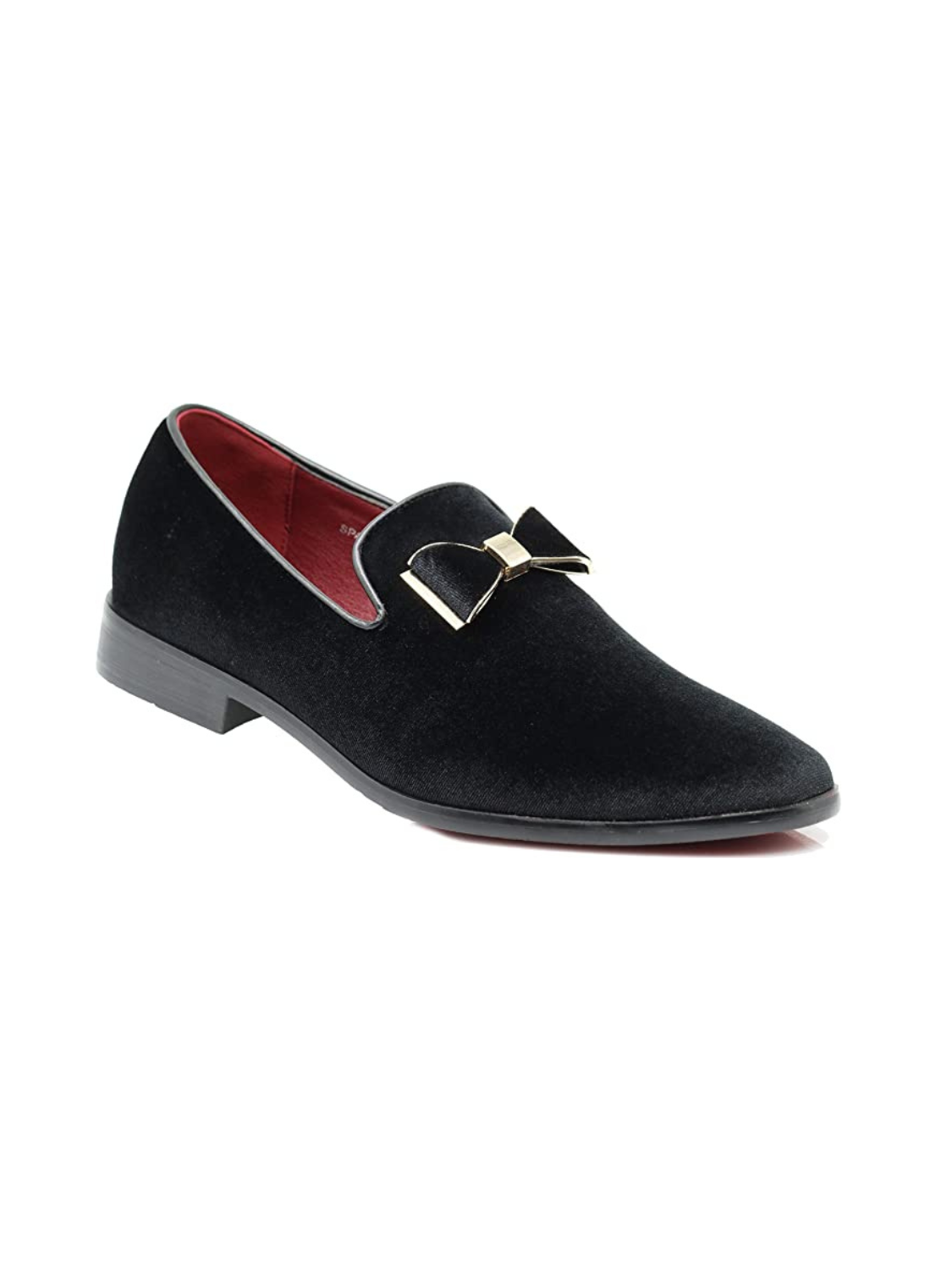 St. Patrick Black & Gold Velvet Bow Sparko Loafer