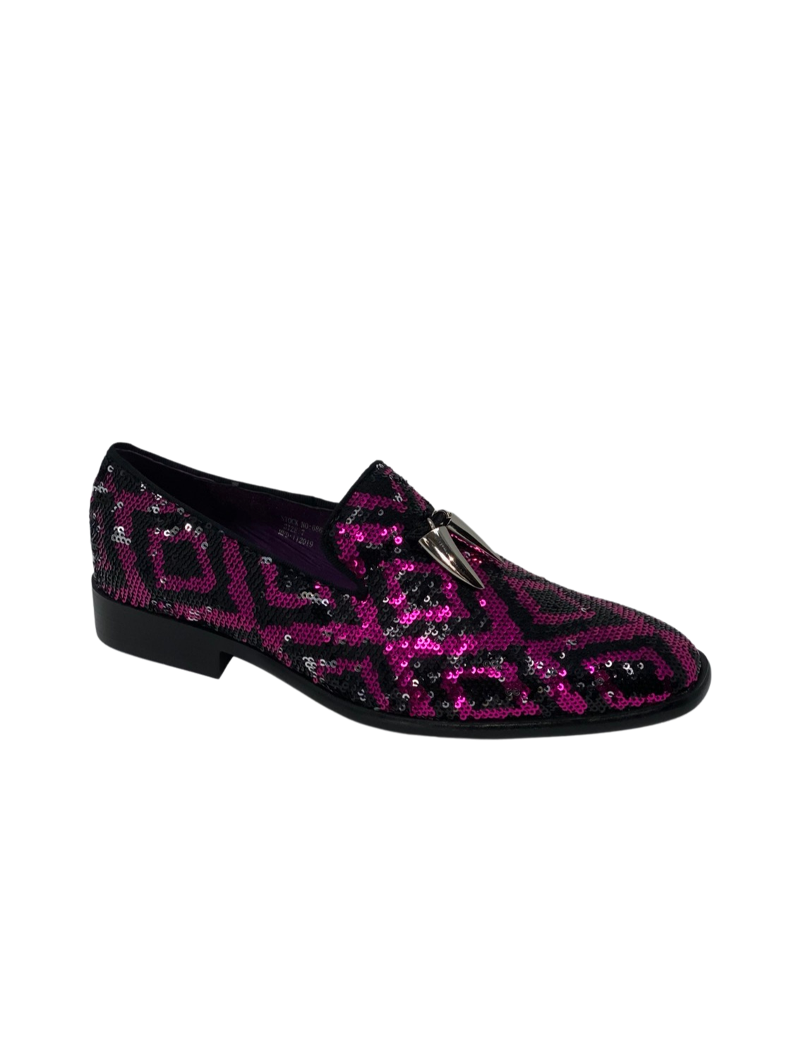 After Midnight Black and Fuchsia Sequin Formal Loafer
