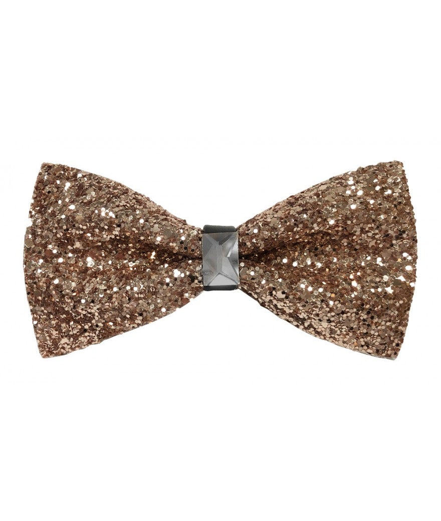 Rose Gold Glitter Bow Tie