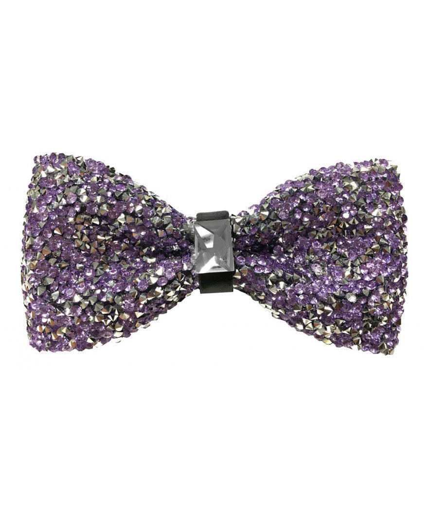 Lavender & Silver Studded Bow Tie
