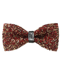 Red & Bronze Studded Bow Tie