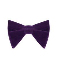 Purple Velvet Long Bow Tie & Pocket Square